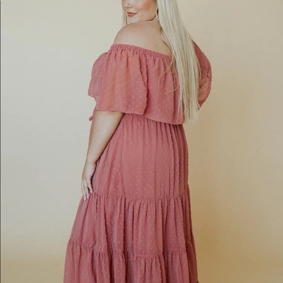 Baltic Born Mauve Swiss Dot Maternity Dress Large - Picture 4 of 12